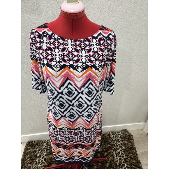 NwT Vince Camuto Tunic Dress women’s print pattern bright colorful - Picture 1 of 5